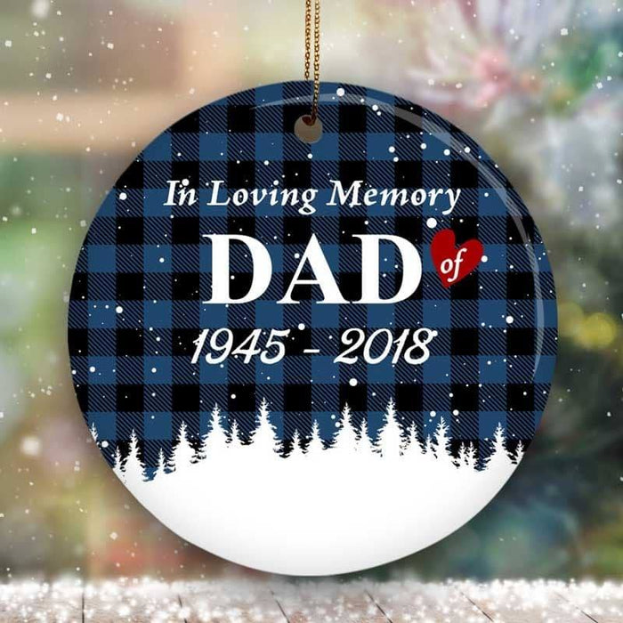 In Loving Memory Pattern Personalized Circle Ornament