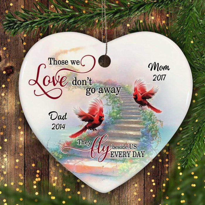 Cardinals Memorial Personalized Heart Ornament