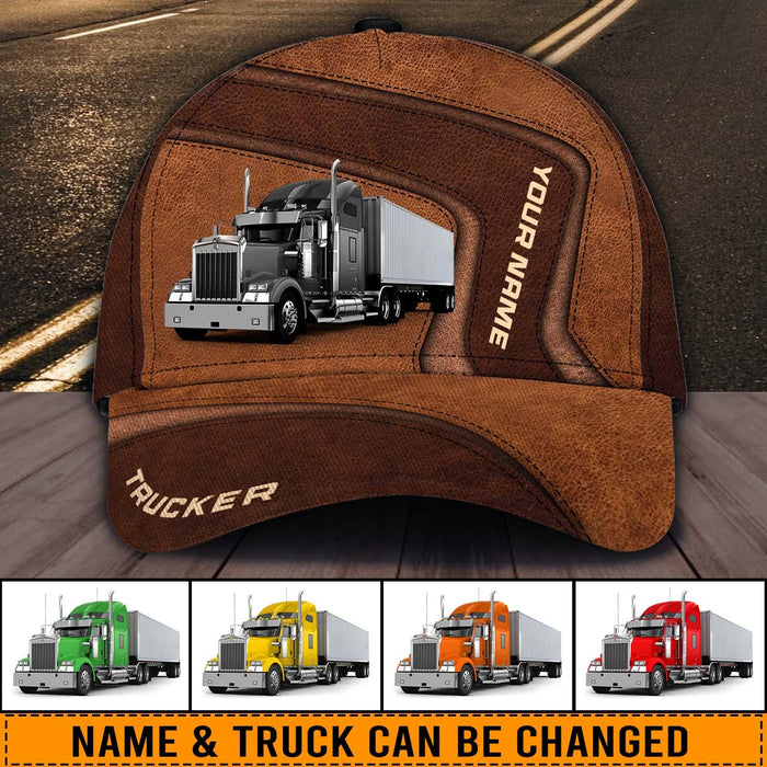 Trucker Brown Curves Personalized Classic Cap, Gift for Truckers - CP110PS07