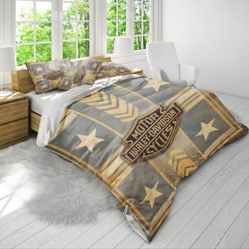 Harley-Davidson Logo In Cinematic Western Nostalgic Style Bedding Sets