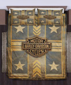Harley-Davidson Logo In Cinematic Western Nostalgic Style Bedding Sets