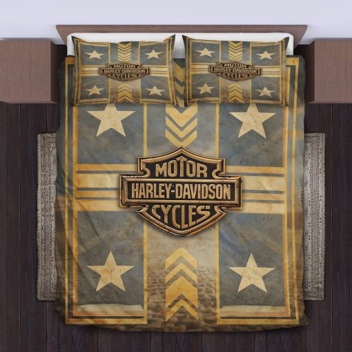 Harley-Davidson Logo In Cinematic Western Nostalgic Style Bedding Sets